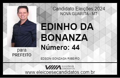 Candidato EDINHO DA BONANZA 2024 - NOVA GUARITA - Eleições