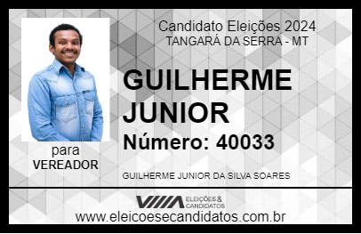 Candidato GUILHERME JUNIOR 2024 - TANGARÁ DA SERRA - Eleições