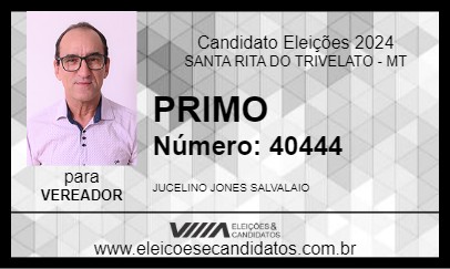 Candidato PRIMO 2024 - SANTA RITA DO TRIVELATO - Eleições