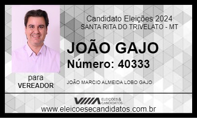 Candidato JOÃO GAJO 2024 - SANTA RITA DO TRIVELATO - Eleições