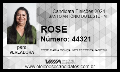 Candidato ROSE 2024 - SANTO ANTÔNIO DO LESTE - Eleições