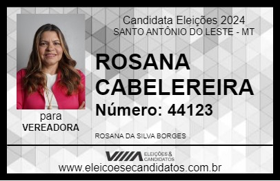 Candidato ROSANA CABELEREIRA 2024 - SANTO ANTÔNIO DO LESTE - Eleições