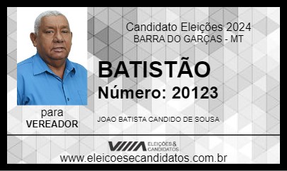 Candidato BATISTÃO 2024 - BARRA DO GARÇAS - Eleições