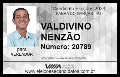 Candidato VALDIVINO NENZÃO 2024 - BARRA DO GARÇAS - Eleições