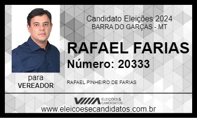 Candidato RAFAEL FARIAS 2024 - BARRA DO GARÇAS - Eleições