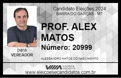 Candidato PROF. ALEX MATOS 2024 - BARRA DO GARÇAS - Eleições