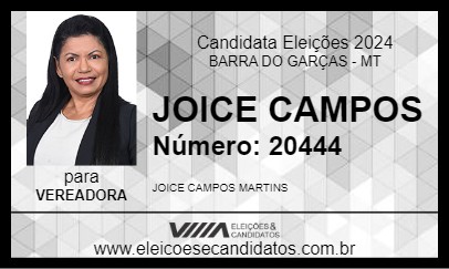 Candidato JOICE CAMPOS 2024 - BARRA DO GARÇAS - Eleições