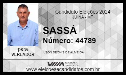 Candidato SASSÁ 2024 - JUÍNA - Eleições