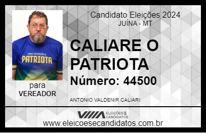 Candidato CALIARE O PATRIOTA 2024 - JUÍNA - Eleições