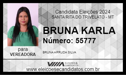 Candidato BRUNA KARLA 2024 - SANTA RITA DO TRIVELATO - Eleições