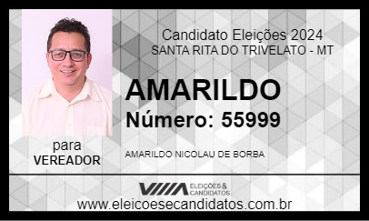 Candidato AMARILDO 2024 - SANTA RITA DO TRIVELATO - Eleições