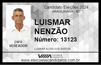 Candidato LUISMAR NENZÃO 2024 - ARAGUAIANA - Eleições