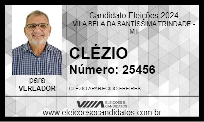 Candidato CLÉZIO 2024 - VILA BELA DA SANTÍSSIMA TRINDADE - Eleições