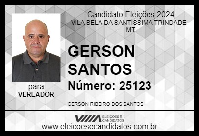 Candidato GERSON SANTOS 2024 - VILA BELA DA SANTÍSSIMA TRINDADE - Eleições