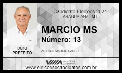 Candidato MARCIO MS 2024 - ARAGUAIANA - Eleições