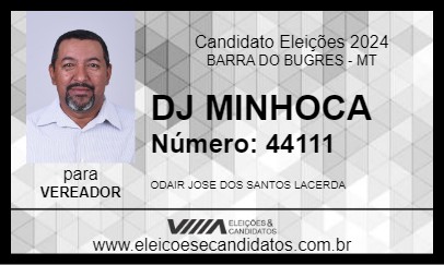 Candidato DJ MINHOCA 2024 - BARRA DO BUGRES - Eleições