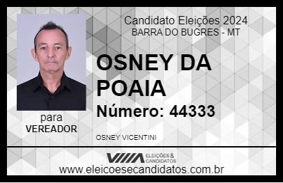 Candidato OSNEY DA POAIA 2024 - BARRA DO BUGRES - Eleições