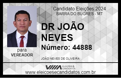 Candidato DR JOÃO NEVES 2024 - BARRA DO BUGRES - Eleições