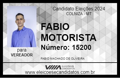 Candidato FABIO MOTORISTA 2024 - COLNIZA - Eleições