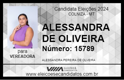 Candidato ALESSANDRA DE OLIVEIRA 2024 - COLNIZA - Eleições