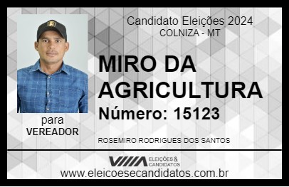 Candidato MIRO DA AGRICULTURA 2024 - COLNIZA - Eleições