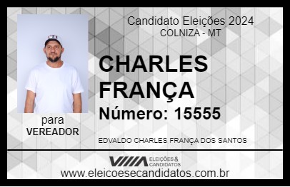 Candidato CHARLES FRANÇA 2024 - COLNIZA - Eleições