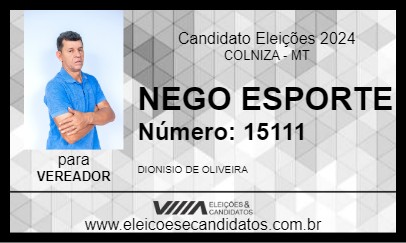 Candidato NEGO ESPORTE 2024 - COLNIZA - Eleições