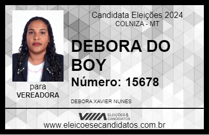 Candidato DEBORA DO BOY 2024 - COLNIZA - Eleições