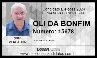 Candidato OLI DA BONFIM 2024 - TERRA NOVA DO NORTE - Eleições