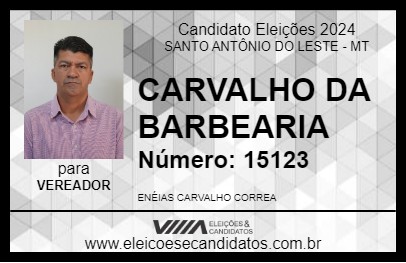 Candidato CARVALHO DA BARBEARIA 2024 - SANTO ANTÔNIO DO LESTE - Eleições