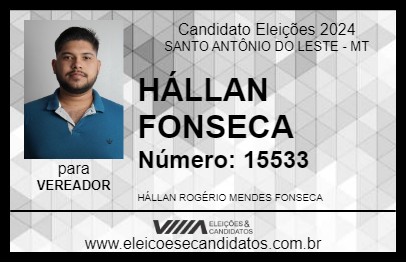 Candidato HÁLLAN FONSECA 2024 - SANTO ANTÔNIO DO LESTE - Eleições