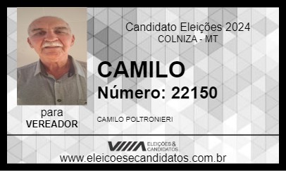 Candidato CAMILO 2024 - COLNIZA - Eleições