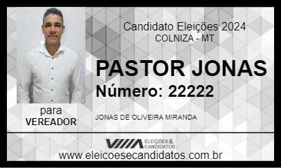 Candidato PASTOR JONAS 2024 - COLNIZA - Eleições