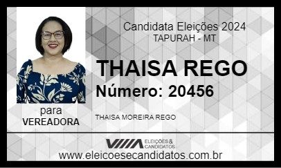 Candidato THAISA REGO 2024 - TAPURAH - Eleições