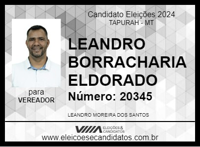 Candidato LEANDRO BORRACHARIA ELDORADO 2024 - TAPURAH - Eleições