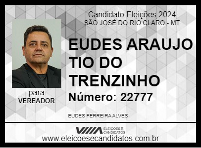 Candidato EUDES ARAUJO TIO DO TRENZINHO 2024 - SÃO JOSÉ DO RIO CLARO - Eleições