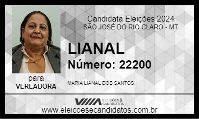 Candidato LIANAL 2024 - SÃO JOSÉ DO RIO CLARO - Eleições