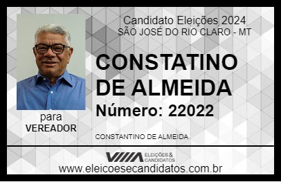 Candidato CONSTANTINO DE ALMEIDA 2024 - SÃO JOSÉ DO RIO CLARO - Eleições