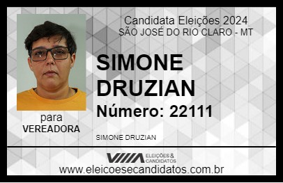 Candidato SIMONE DRUZIAN 2024 - SÃO JOSÉ DO RIO CLARO - Eleições