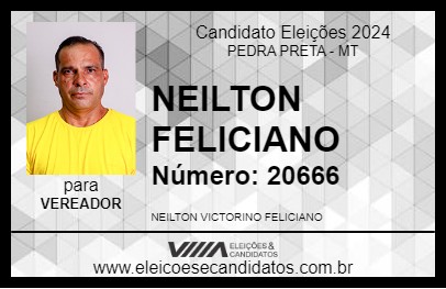 Candidato NEILTON FELICIANO 2024 - PEDRA PRETA - Eleições