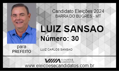 Candidato LUIZ SANSAO 2024 - BARRA DO BUGRES - Eleições