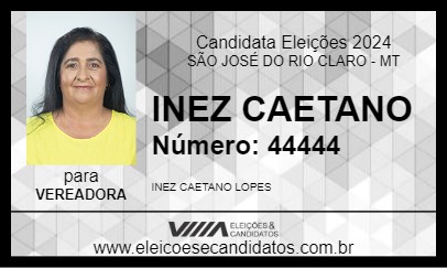 Candidato INEZ CAETANO 2024 - SÃO JOSÉ DO RIO CLARO - Eleições