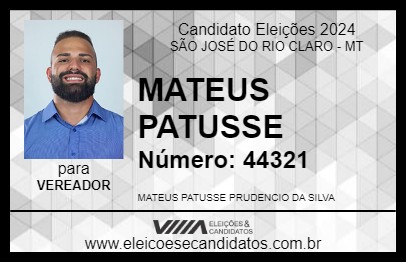 Candidato MATEUS PATUSSE 2024 - SÃO JOSÉ DO RIO CLARO - Eleições