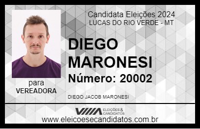 Candidato DIEGO MARONESI 2024 - LUCAS DO RIO VERDE - Eleições