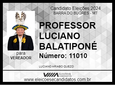 Candidato PROFESSOR LUCIANO BALATIPONÉ 2024 - BARRA DO BUGRES - Eleições