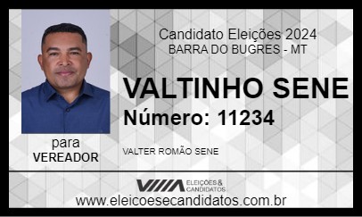 Candidato VALTINHO SENE 2024 - BARRA DO BUGRES - Eleições