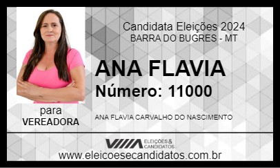 Candidato ANA FLAVIA 2024 - BARRA DO BUGRES - Eleições