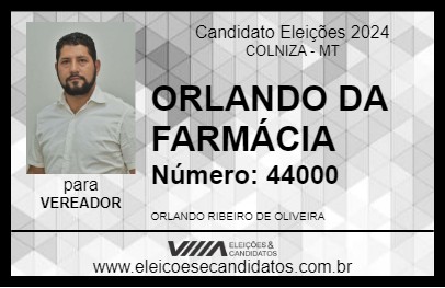 Candidato ORLANDO DA FARMÁCIA 2024 - COLNIZA - Eleições