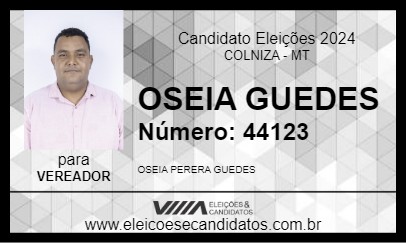 Candidato OSEIA GUEDES 2024 - COLNIZA - Eleições