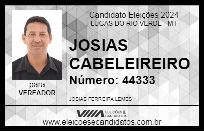 Candidato JOSIAS CABELEIREIRO 2024 - LUCAS DO RIO VERDE - Eleições